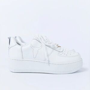 NEW Princess Polly Windsor Smith Racerr Platform Sneaker - White - Womens Size 6